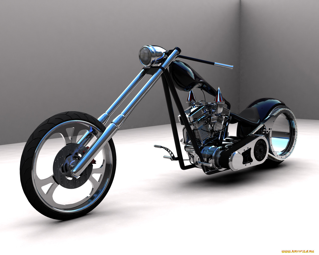 black, chopper, by, scogs, , 3d